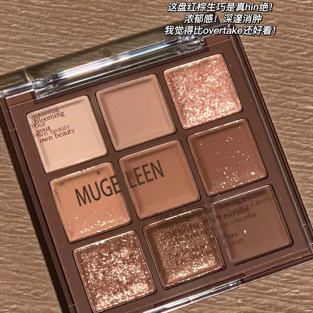 Chocolate eyeshadow palette with nine colors