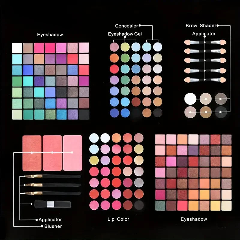 Makeup set with 177 colors, eyeshadows and blush